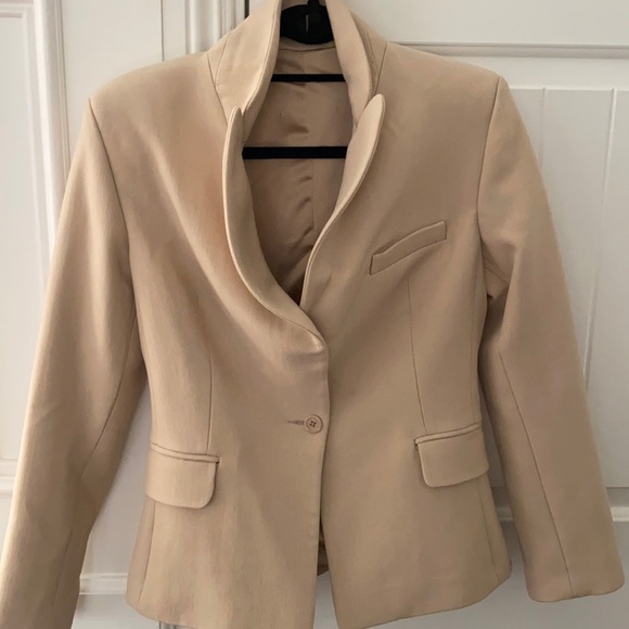 Khaki wool fitted blazer size 4 - Picture 4 of 8